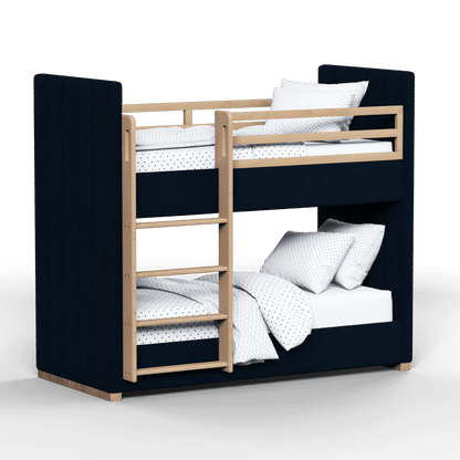 Paolo Bunk Bed with Soft Upholstery and Beechwood Accents
