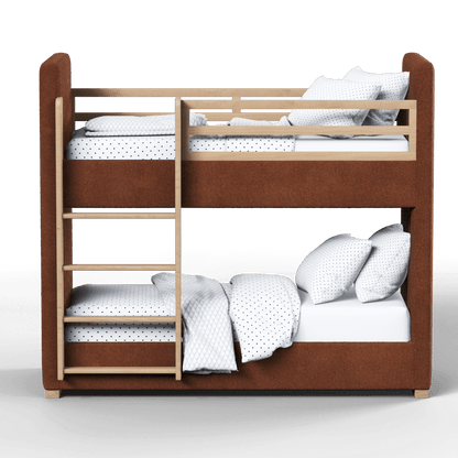 Paolo Bunk Bed with Soft Upholstery and Beechwood Accents