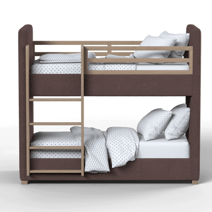 Paolo Bunk Bed with Soft Upholstery and Beechwood Accents