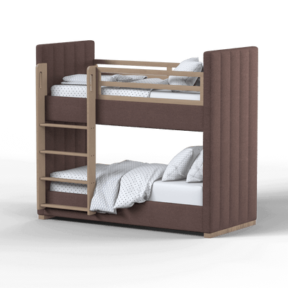 Paolo Bunk Bed with Soft Upholstery and Beechwood Accents