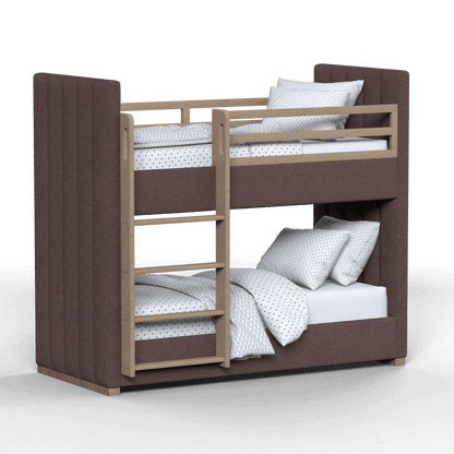 Paolo Bunk Bed with Soft Upholstery and Beechwood Accents