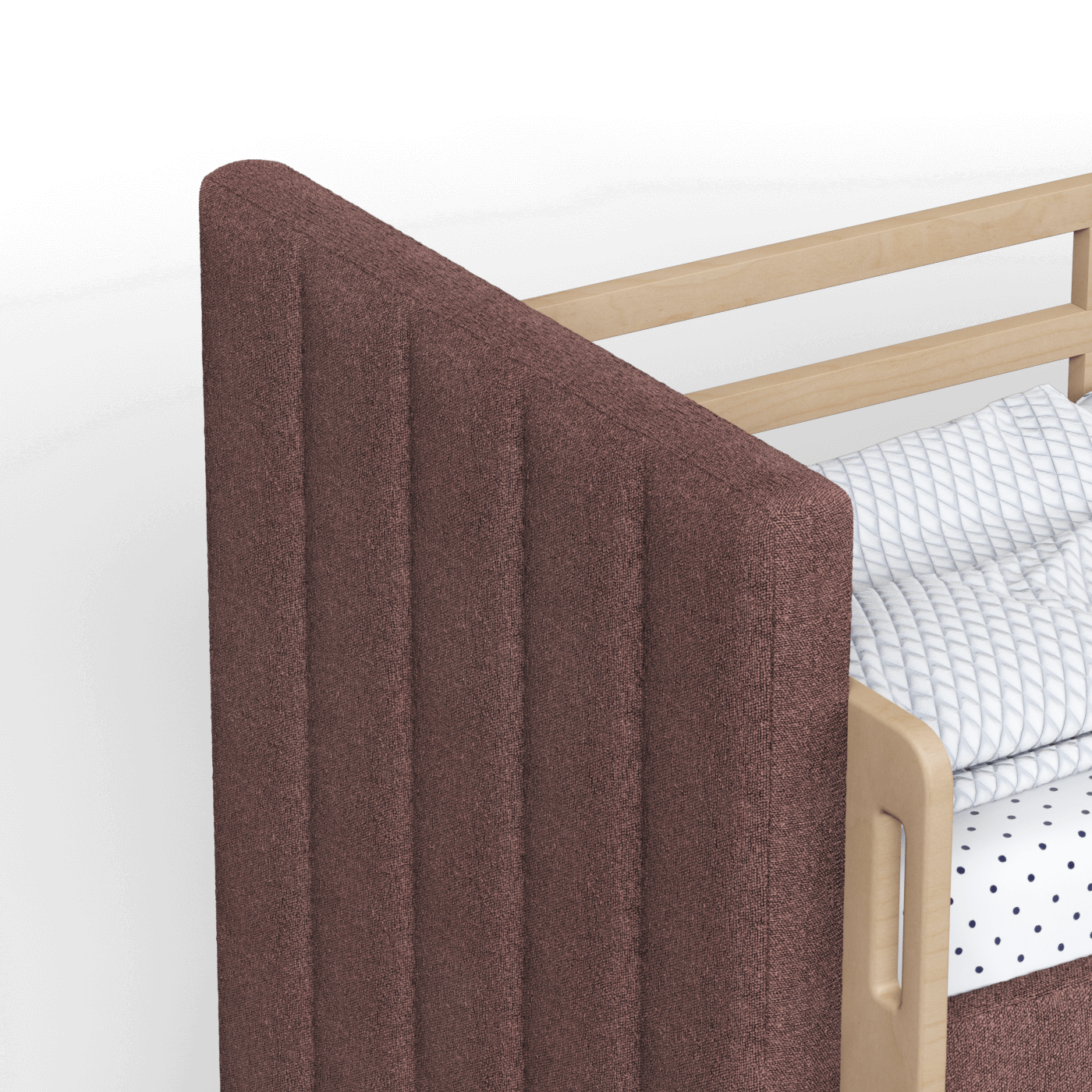 Paolo Bunk Bed with Soft Upholstery and Beechwood Accents