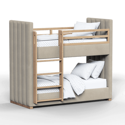 Paolo Bunk Bed with Soft Upholstery and Beechwood Accents