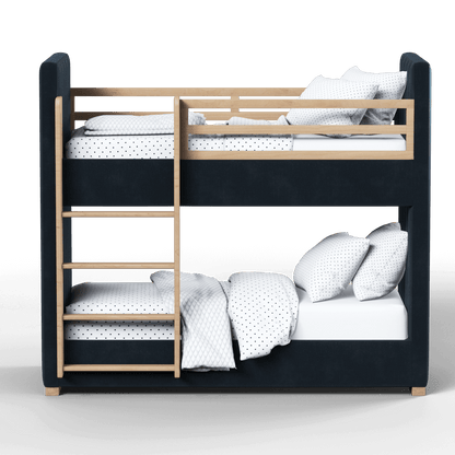 Paolo Bunk Bed with Soft Upholstery and Beechwood Accents