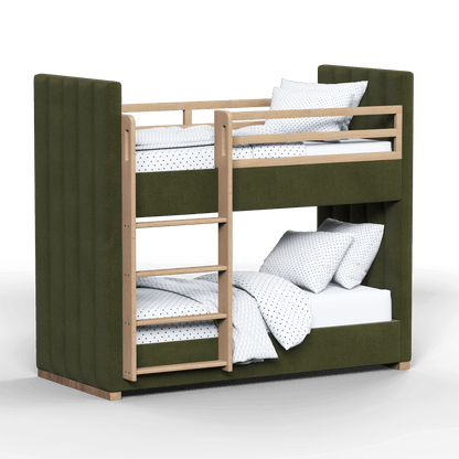 Paolo Bunk Bed with Soft Upholstery and Beechwood Accents