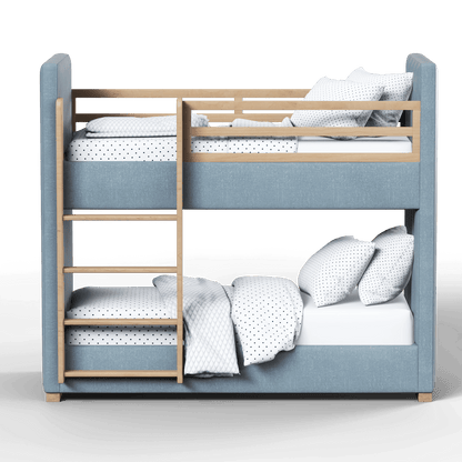 Paolo Bunk Bed with Soft Upholstery and Beechwood Accents