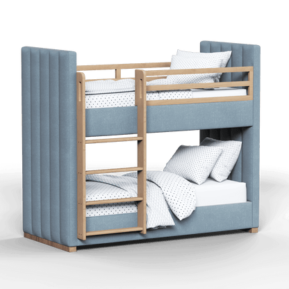 Paolo Bunk Bed with Soft Upholstery and Beechwood Accents
