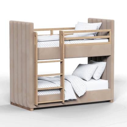 Paolo Bunk Bed with Soft Upholstery and Beechwood Accents