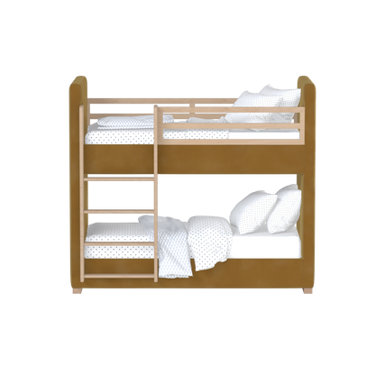 Paolo Bunk Bed with Soft Upholstery and Beechwood Accents