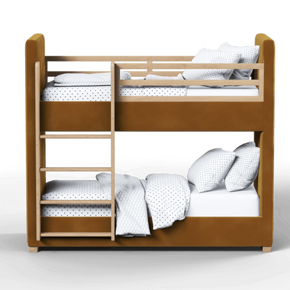 Paolo Bunk Bed with Soft Upholstery and Beechwood Accents