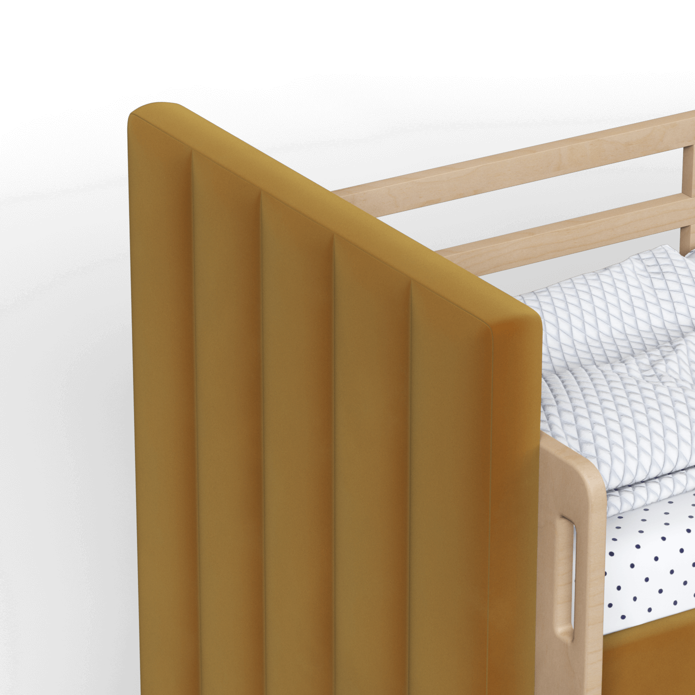 Paolo Bunk Bed with Soft Upholstery and Beechwood Accents