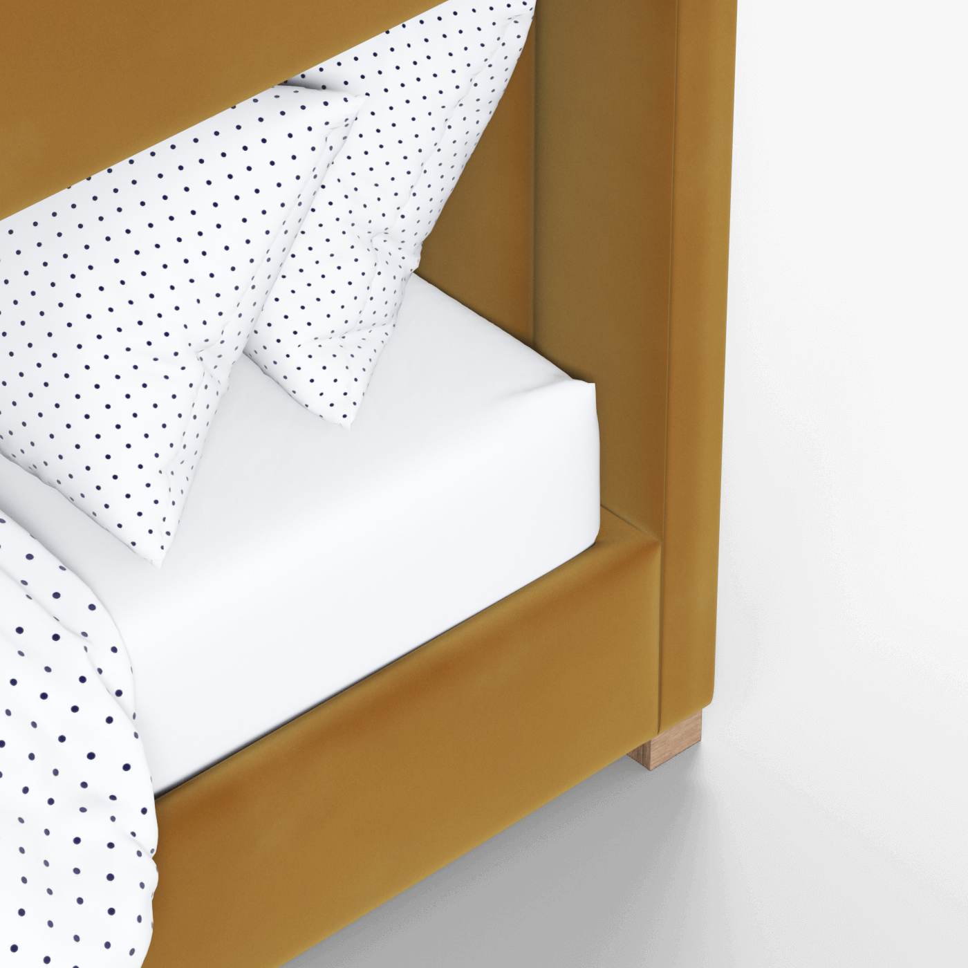 Paolo Bunk Bed with Soft Upholstery and Beechwood Accents