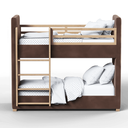 Paolo Bunk Bed with Soft Upholstery and Beechwood Accents