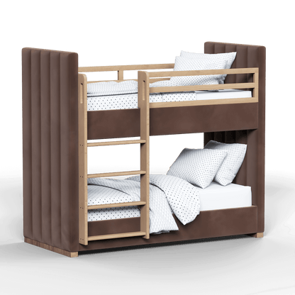 Paolo Bunk Bed with Soft Upholstery and Beechwood Accents