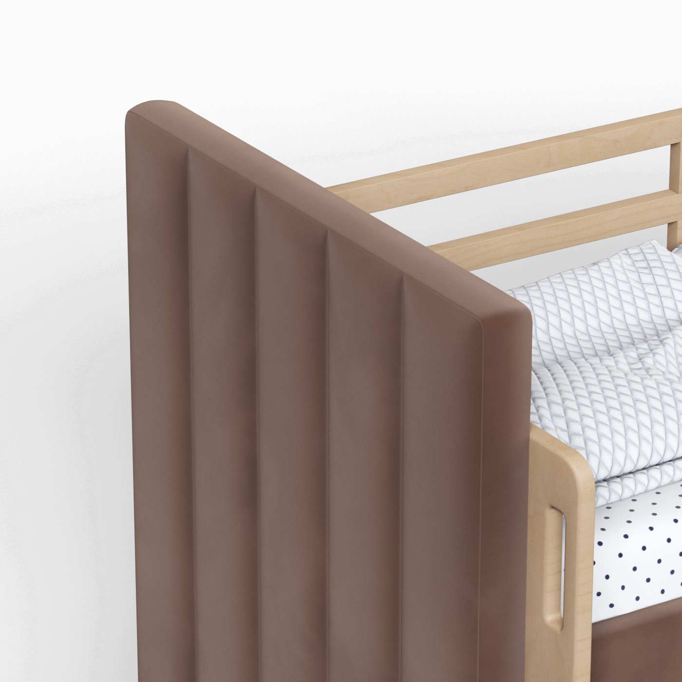 Paolo Bunk Bed with Soft Upholstery and Beechwood Accents