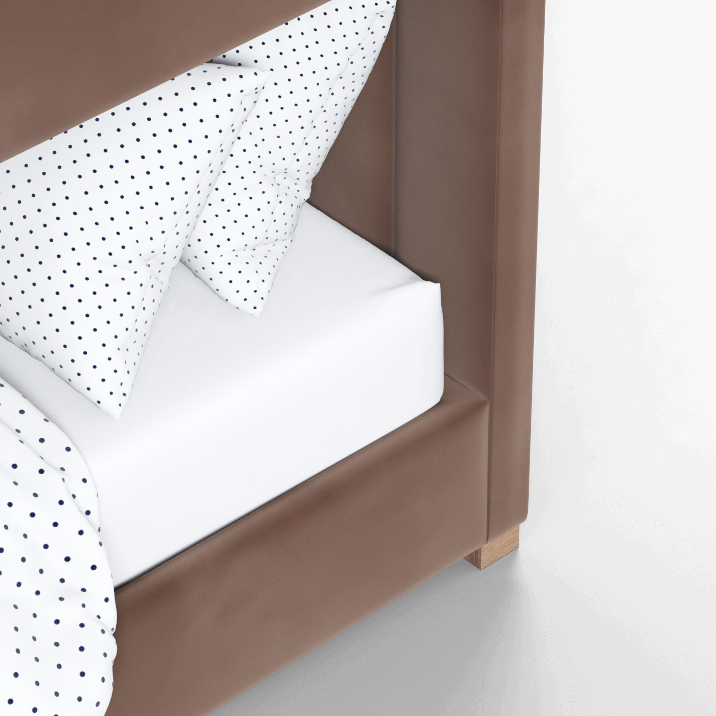 Paolo Bunk Bed with Soft Upholstery and Beechwood Accents
