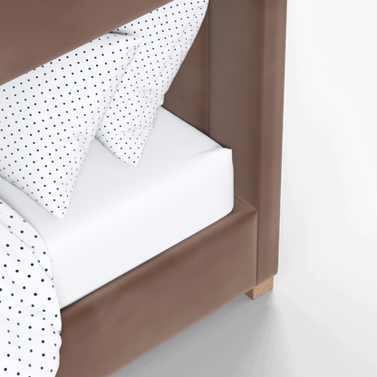 Paolo Bunk Bed with Soft Upholstery and Beechwood Accents