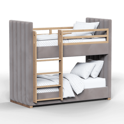 Paolo Bunk Bed with Soft Upholstery and Beechwood Accents