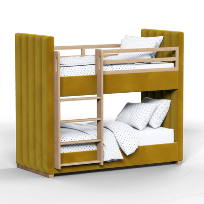Paolo Bunk Bed with Soft Upholstery and Beechwood Accents