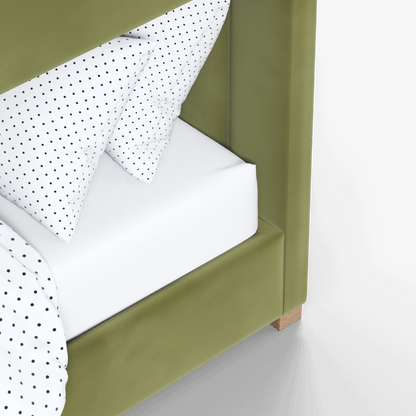 Paolo Bunk Bed with Soft Upholstery and Beechwood Accents