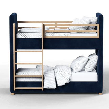 Paolo Bunk Bed with Soft Upholstery and Beechwood Accents