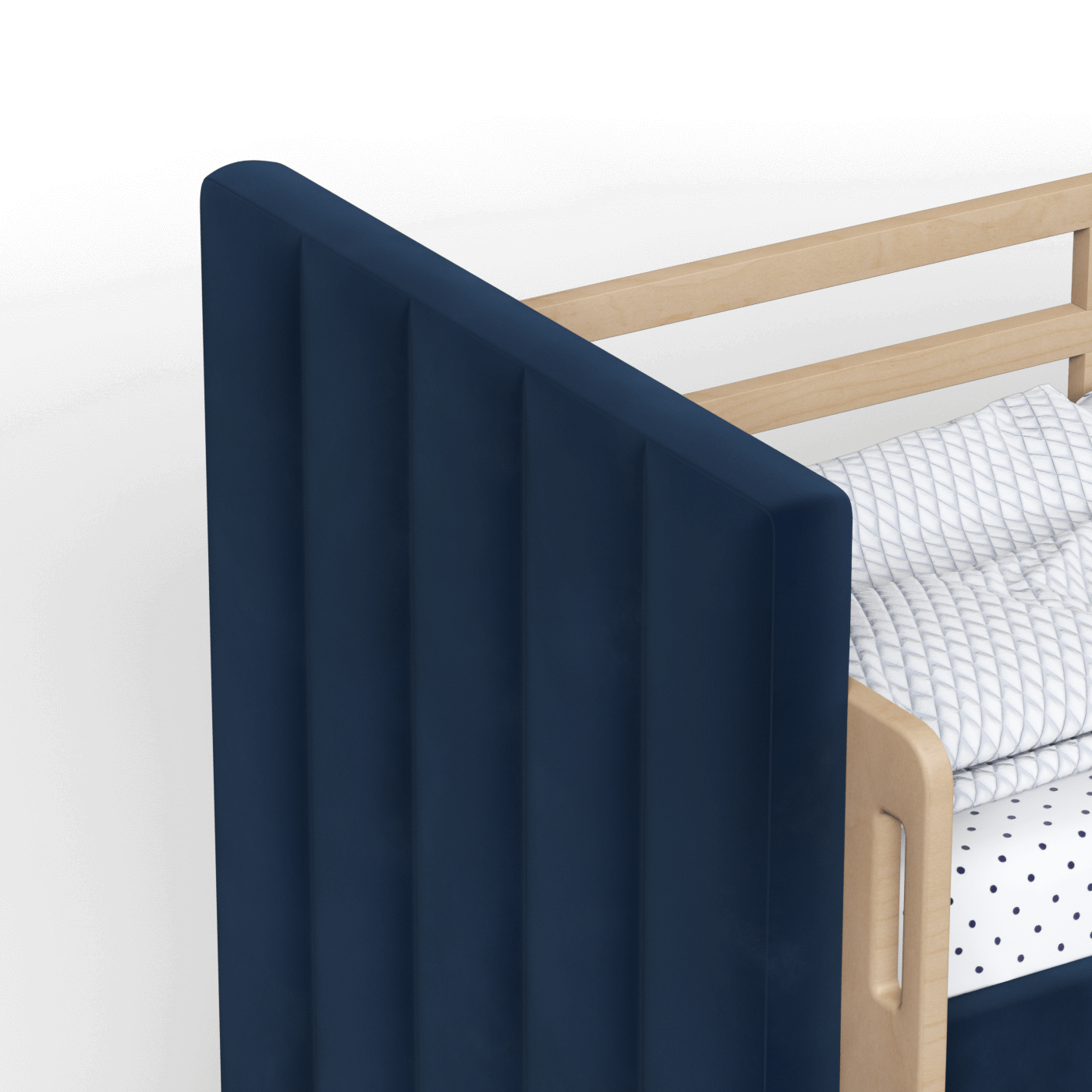 Paolo Bunk Bed with Soft Upholstery and Beechwood Accents
