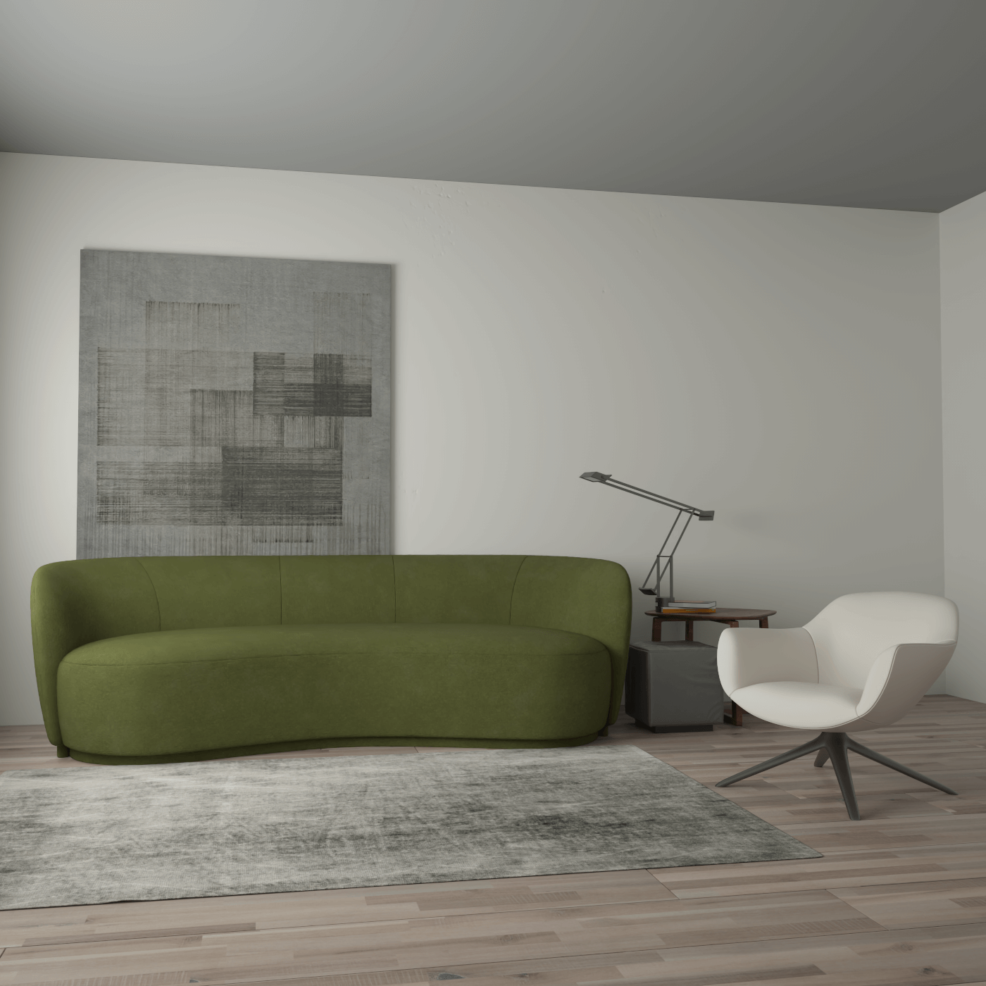 Posh Sofa - Curved Back Sofa with Continuous Base