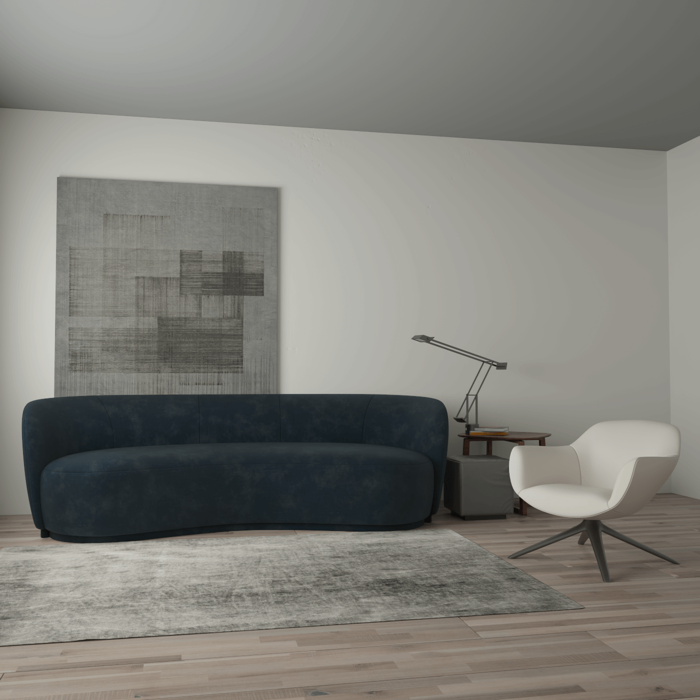 Posh Sofa - Curved Back Sofa with Continuous Base