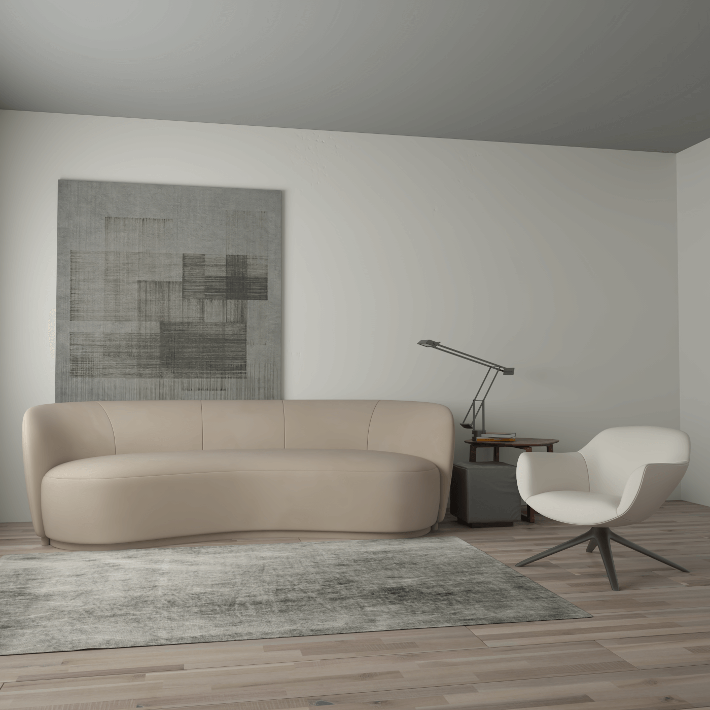 Posh Sofa - Curved Back Sofa with Continuous Base