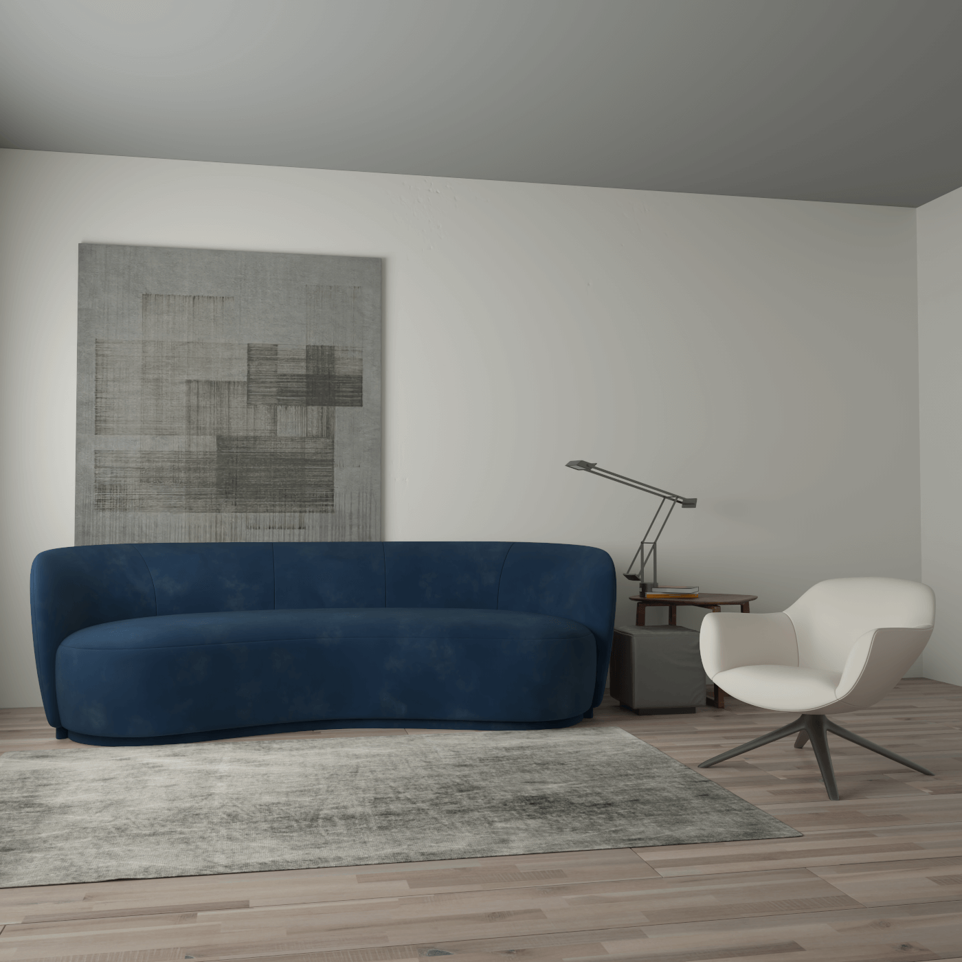 Posh Sofa - Curved Back Sofa with Continuous Base