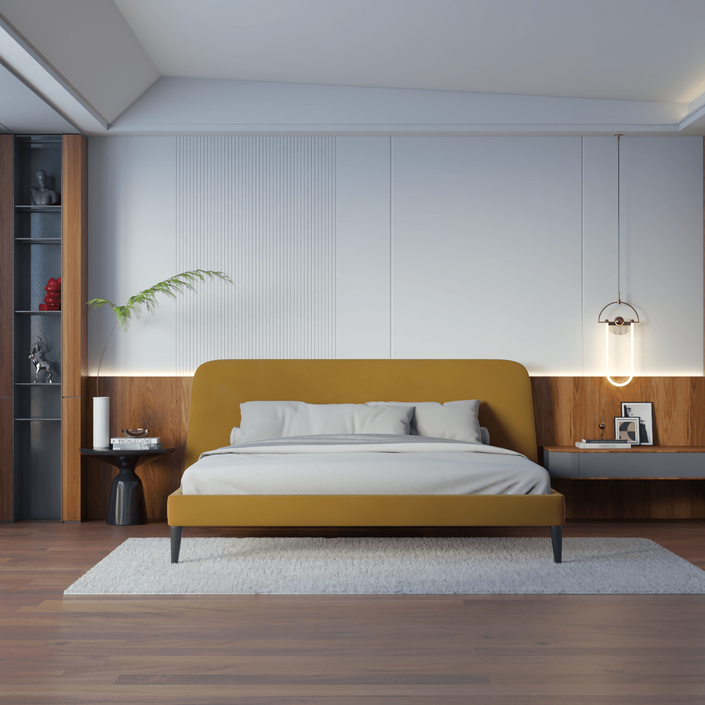 Selma Double Bed with Deep Vertical Tufting