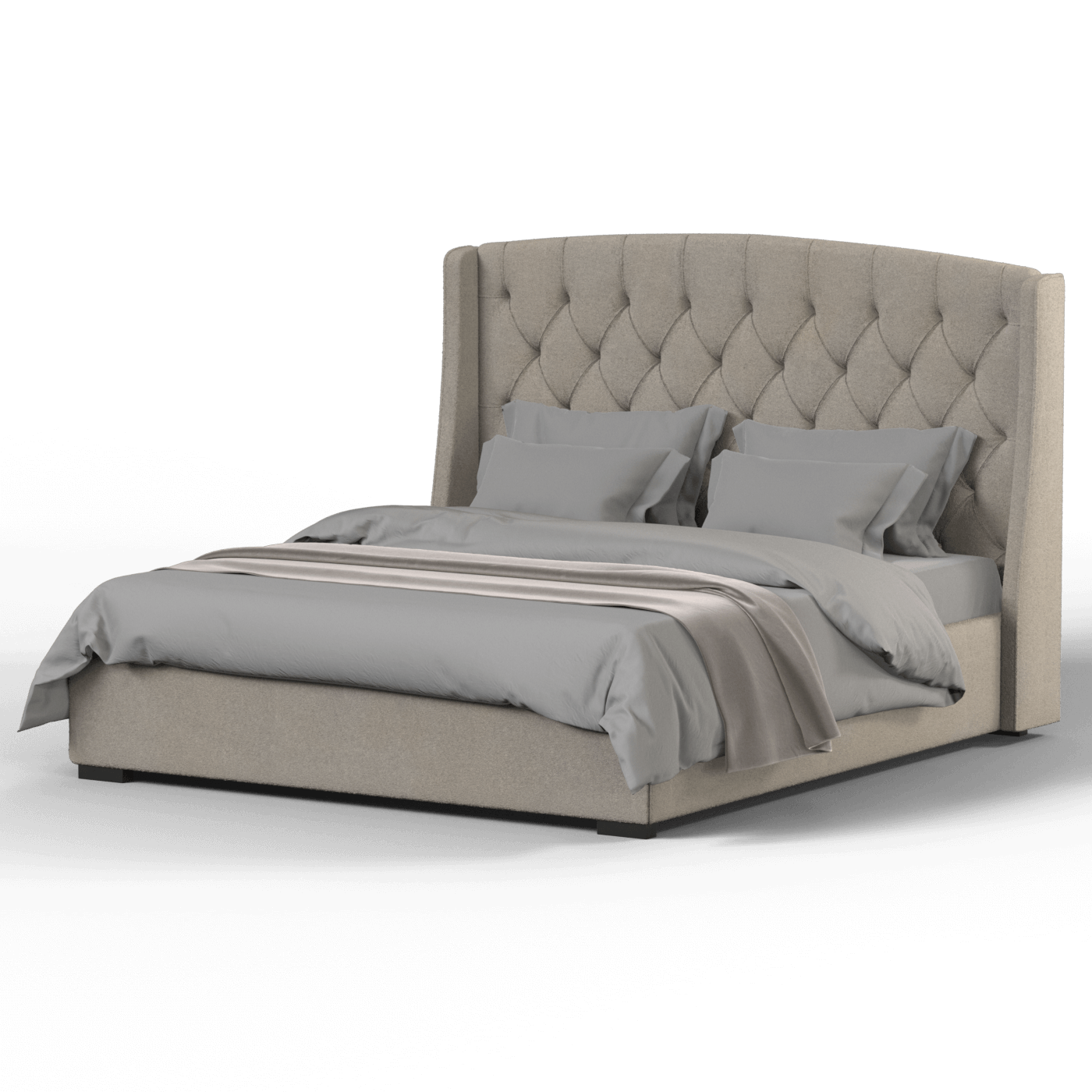 Sophia Upholstered Bed with Buttoned Headboard