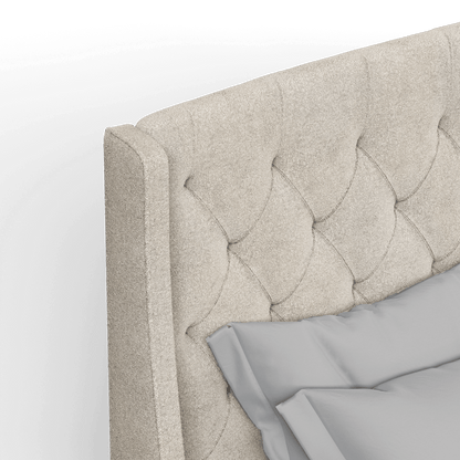 Sophia Upholstered Bed with Buttoned Headboard