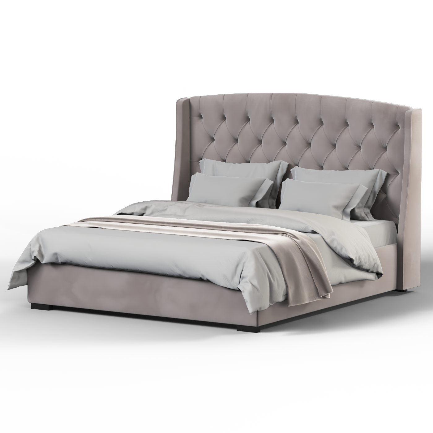 Sophia Upholstered Bed with Buttoned Headboard