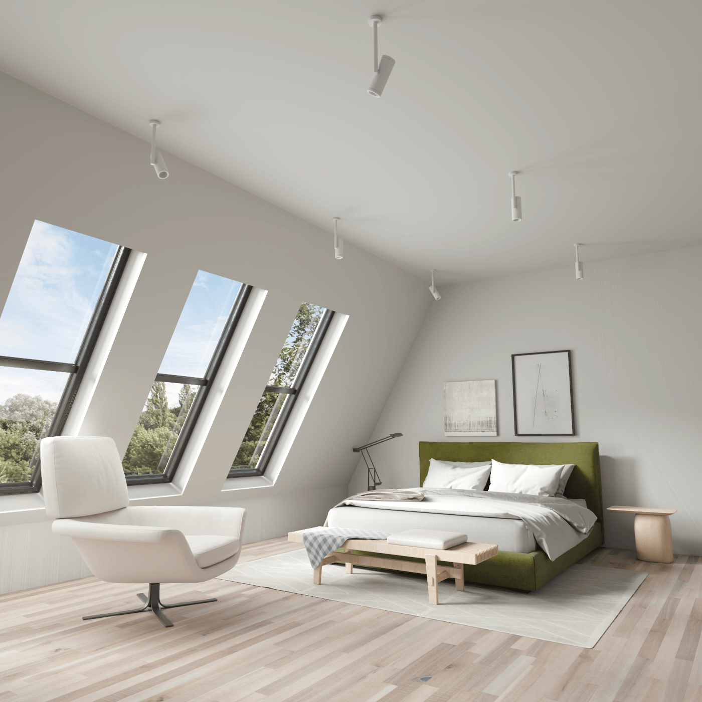 Thea Upholstered Double Bed with Clean Headboard