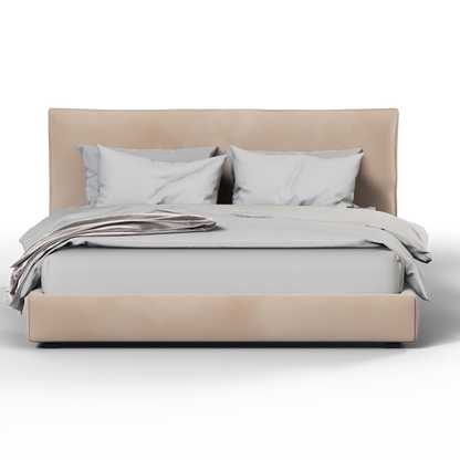 Thea Upholstered Double Bed with Clean Headboard