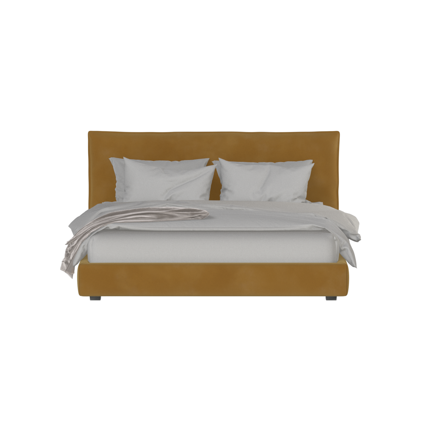 Thea Upholstered Double Bed with Clean Headboard
