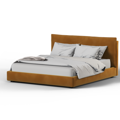 Thea Upholstered Double Bed with Clean Headboard
