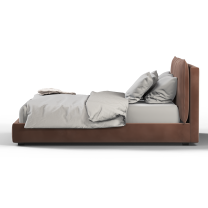 Thea Upholstered Double Bed with Clean Headboard