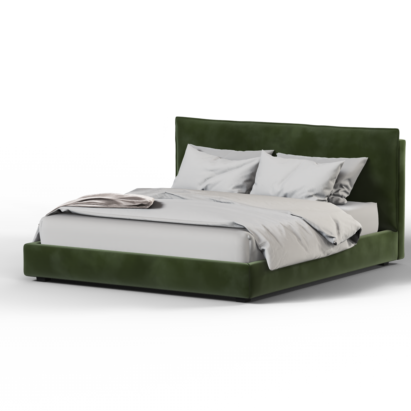 Thea Upholstered Double Bed with Clean Headboard
