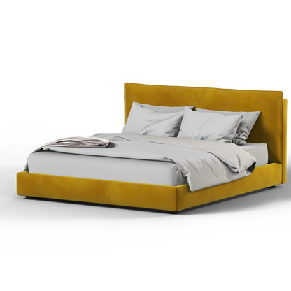 Thea Upholstered Double Bed with Clean Headboard