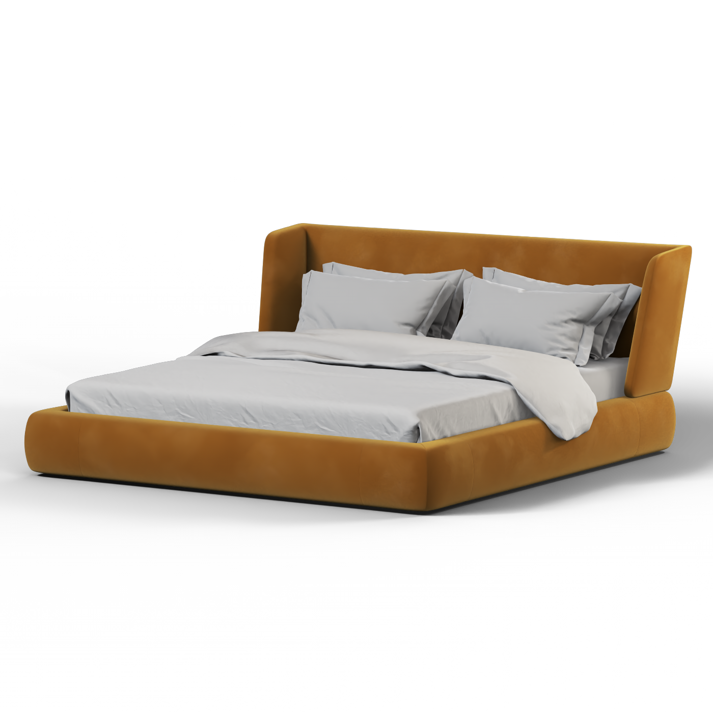 Valentina bed in Boucle Velvet Fabric